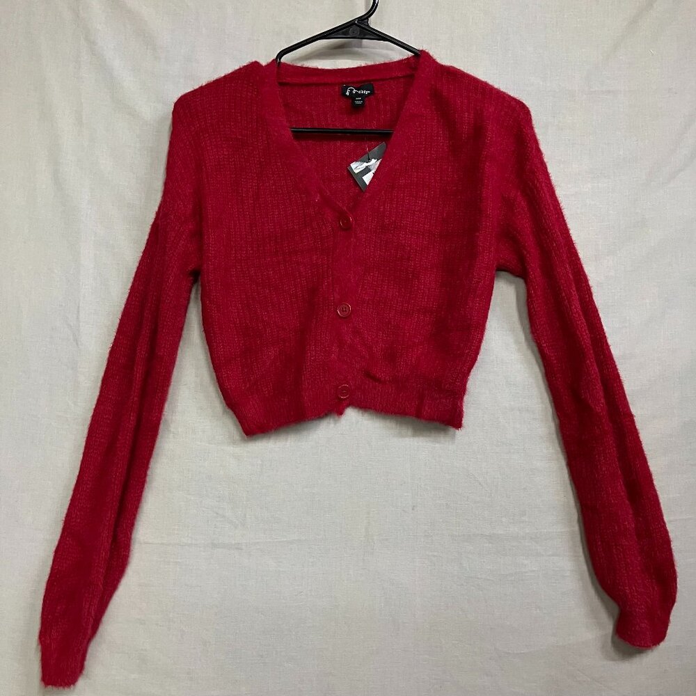 Art Class Girl's Size  M 8 Red Button-Front V-Neck Cardigan Sweater Long Sleeve